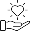 Hand and heart icon