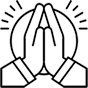 Hands praying icon