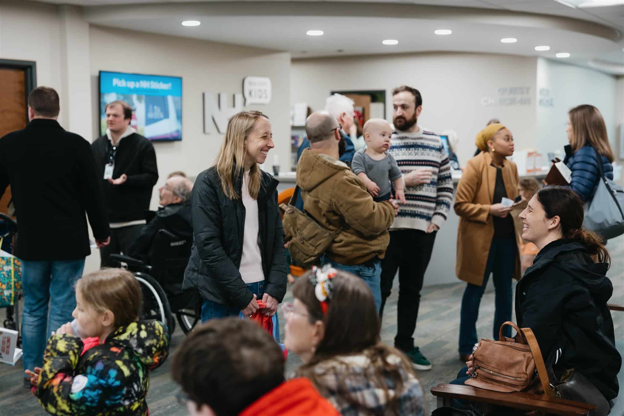 Group talking at church