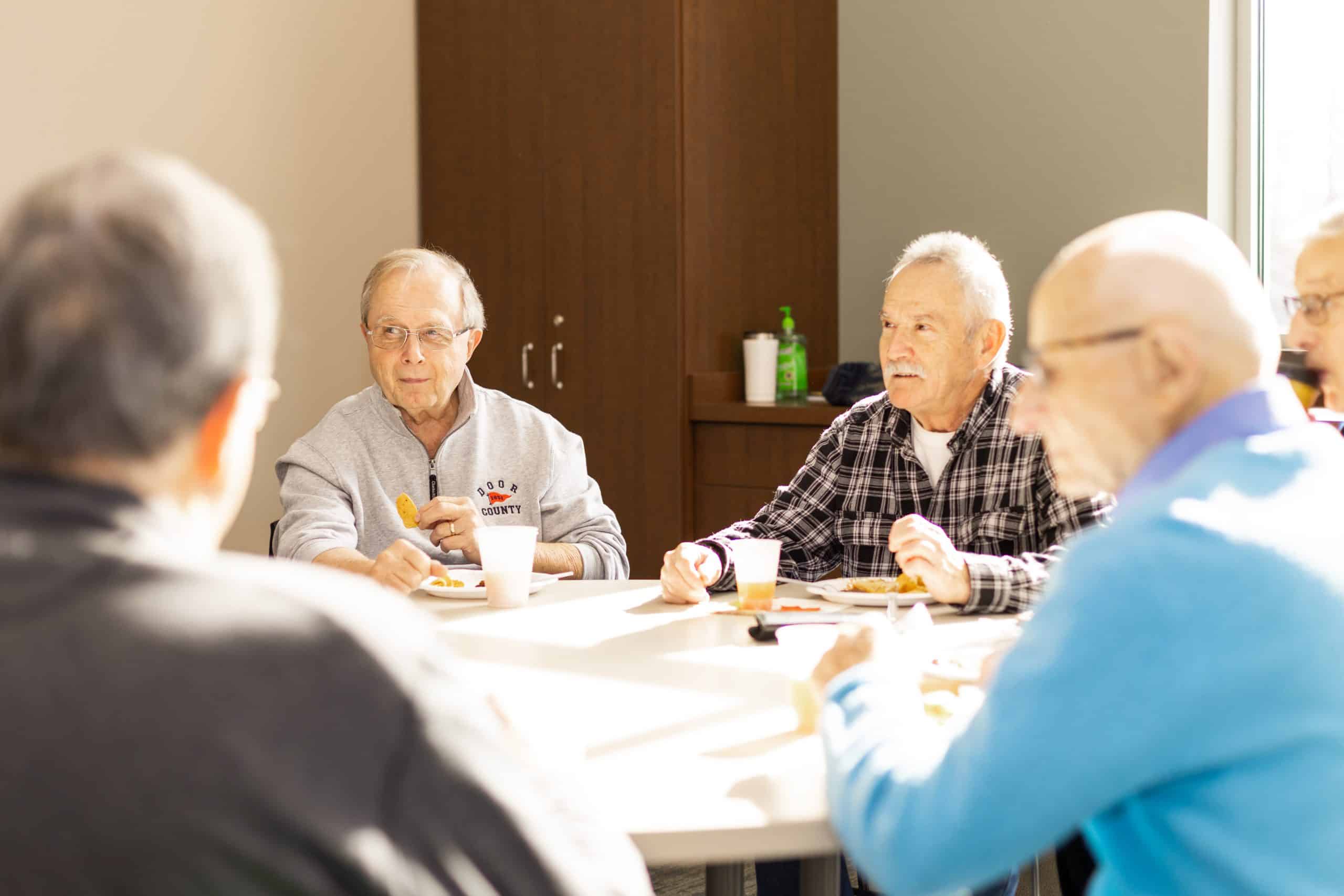 Group talking at church