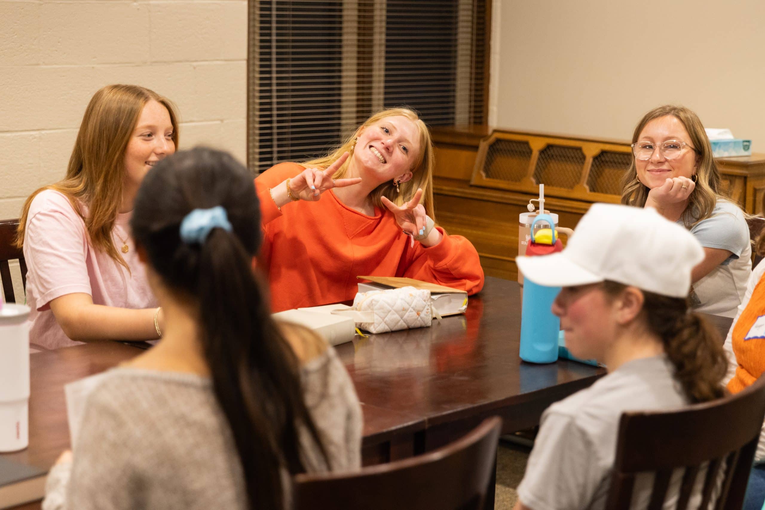 Group talking at church